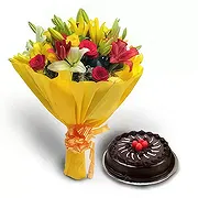 Jakarta Online Blumenhändler - Gelbe Feier Blumenstrauß