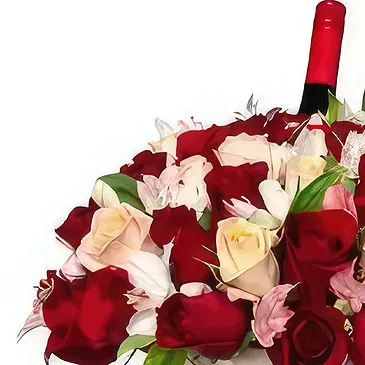 Bonilla flowers  -  Red romance Flower Bouquet/Arrangement