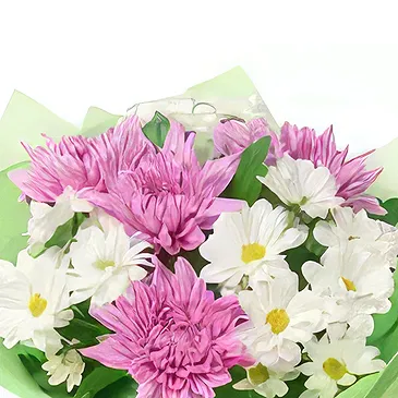 Ajtos blomster- Hvit og rosa glede Blomsterarrangementer bukett