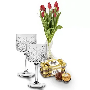 Douglas Blumen Florist- Rosa Tulpe Bouquet/Blumenschmuck
