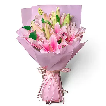 Buangkok flowers  -  Asiatic Pink Lilies Flower Bouquet/Arrangement