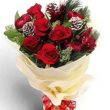 Buangkok flowers  -  Stylish Red Christmas Roses Flower Bouquet/Arrangement