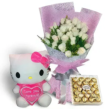 fleuriste fleurs de Bangui- Blanc fantaisie Bouquet/Arrangement floral