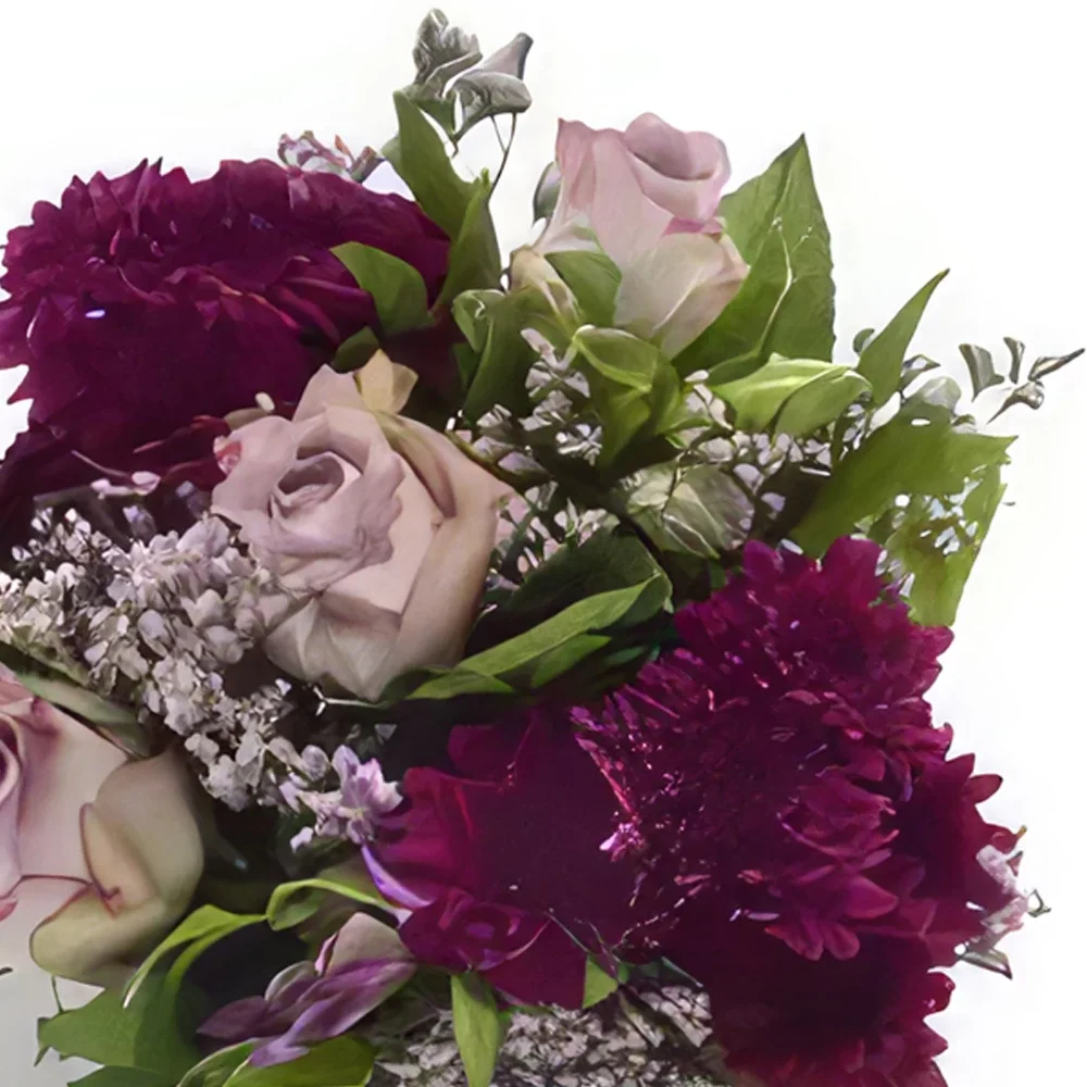 ดอกไม้ ออสโล - ความสามัคคีสีม่วงสดใส ช่อดอกไม้/การจัดวางดอกไม้