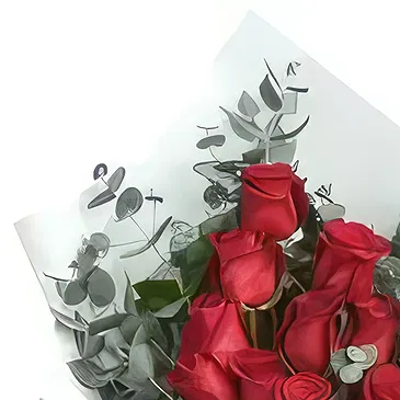 Buangkok flowers  -  15 Red Roses Flower Bouquet/Arrangement