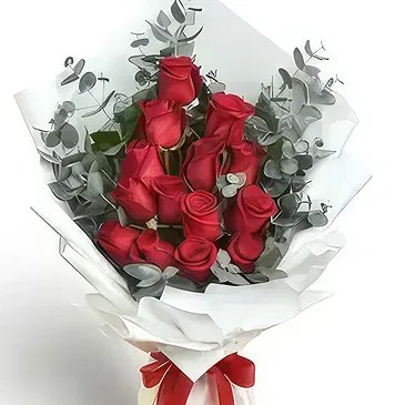 Buangkok flowers  -  15 Red Roses Flower Bouquet/Arrangement