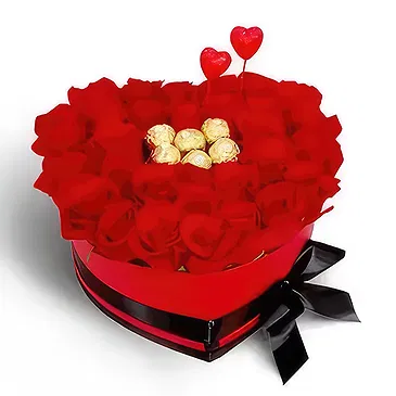 St. Maarten flowers  -  Valentine Luxury Box Flower Bouquet/Arrangement