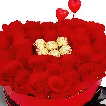 St. Maarten flowers  -  Valentine Luxury Box Flower Bouquet/Arrangement