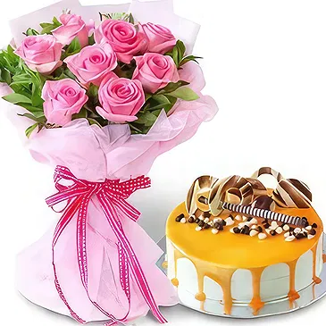 Mankhan flowers  -  Pretty Pinks Flower Bouquet/Arrangement