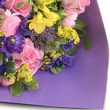 Adma flowers  -  Pink & Yellow Flower Bouquet/Arrangement