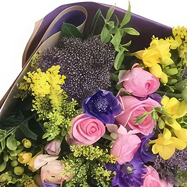 Adma flowers  -  Pink & Yellow Flower Bouquet/Arrangement