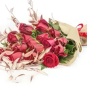 An-Najadah blomster- Rød fløyel Blomsterarrangementer bukett