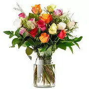 Aalborg Online blomsterbutikk - Bukett fargerike roser Bukett