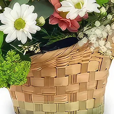 Sa Indioteria blomster- Blossom Bliss Basket Blomsterarrangementer bukett