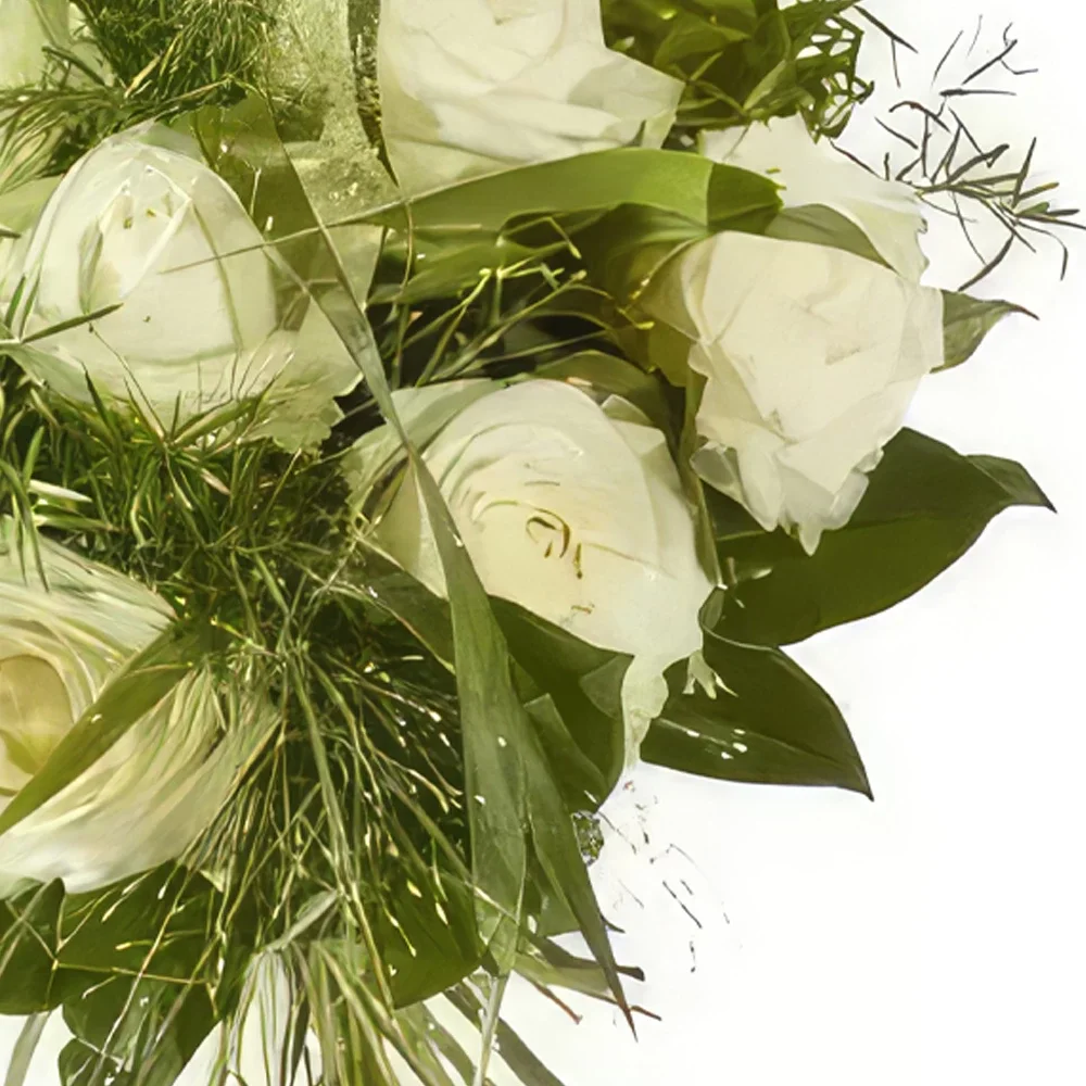 コペンハーゲン 花- 甘い白いバラ 花束/フラワーアレンジメント