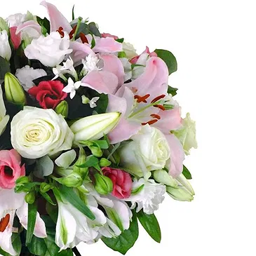 Italy flowers  -  Lilium Bouquet with Pink flowers, White Roses Flower Bouquet/Arrangement