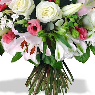Italy flowers  -  Lilium Bouquet with Pink flowers, White Roses Flower Bouquet/Arrangement