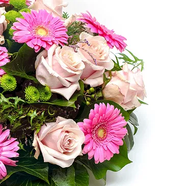 Verona blomster- Begravelsesskål med lyserøde blomster Blomst buket/Arrangement