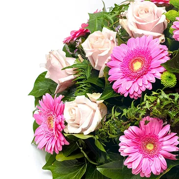 Verona blomster- Begravelsesskål med lyserøde blomster Blomst buket/Arrangement