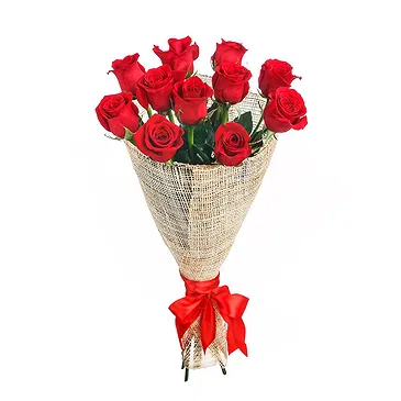 Italy flowers  -  12 Red Roses Flower Bouquet/Arrangement