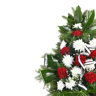 Mira flowers  -  White & Red Funeral Floral Arrangement Flower Bouquet/Arrangement