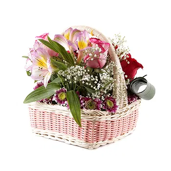 San Marino flowers  -  Basket of Roses and Alstroemeria Flower Delivery