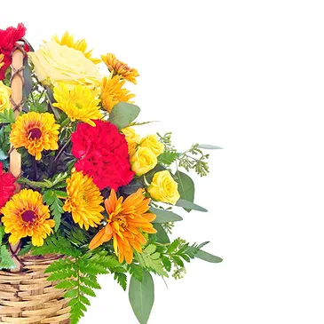 Italy flowers  -  Beautiful Yellow and Orange Flower Basket Flower Bouquet/Arrangement