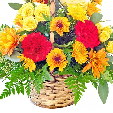 Italy flowers  -  Beautiful Yellow and Orange Flower Basket Flower Bouquet/Arrangement