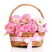Italy online Florist - Basket of Pink Roses for Birth Bouquet
