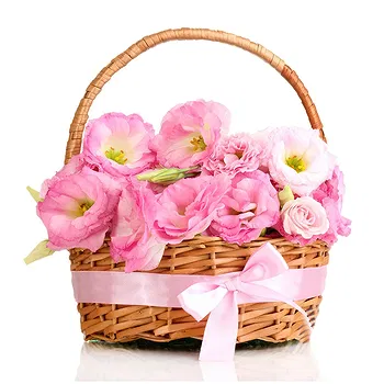 San Marino flowers  -  Basket of Pink Roses for Birth Flower Delivery