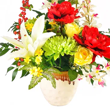 Italy flowers  -  Flower Composition of Lilies, Roses & Gerbera Flower Bouquet/Arrangement