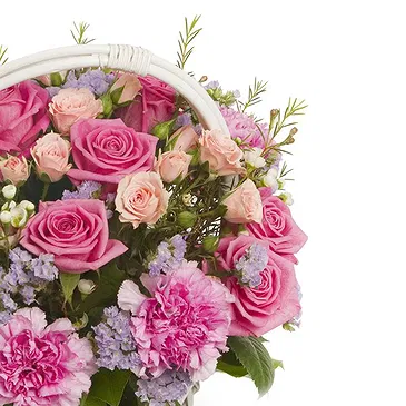 Italy flowers  -  Basket of Pink Flowers Flower Bouquet/Arrangement
