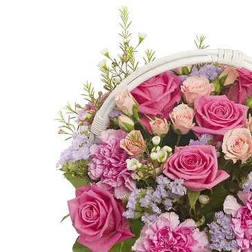 Italy flowers  -  Basket of Pink Flowers Flower Bouquet/Arrangement