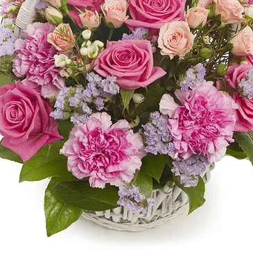 Italy flowers  -  Basket of Pink Flowers Flower Bouquet/Arrangement