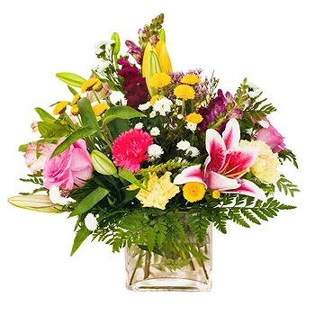 San Marino flowers  -  Lilies, Roses & Small Flower Composition Delivery