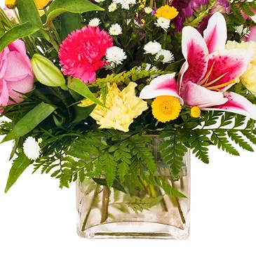 Italy flowers  -  Lilies, Roses & Small Flower Composition Flower Bouquet/Arrangement