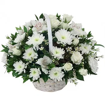 San Marino flowers  -  White Wedding Flower Casket Delivery