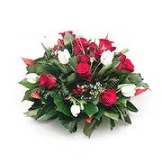 Italy online Florist - Red and White Funeral Composition Bouquet