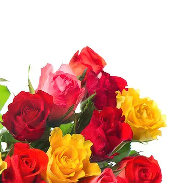 Italy flowers  -  Heart-Shaped Composition with Colorful Roses Flower Bouquet/Arrangement