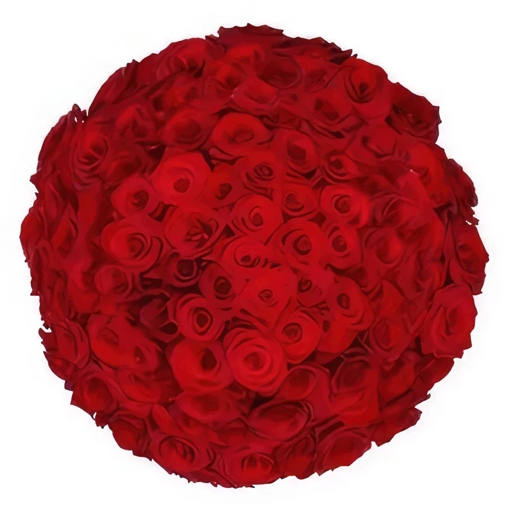 Almere-virágok- 100 vörös rózsa a virágüzleten keresztül Virágkötészeti csokor