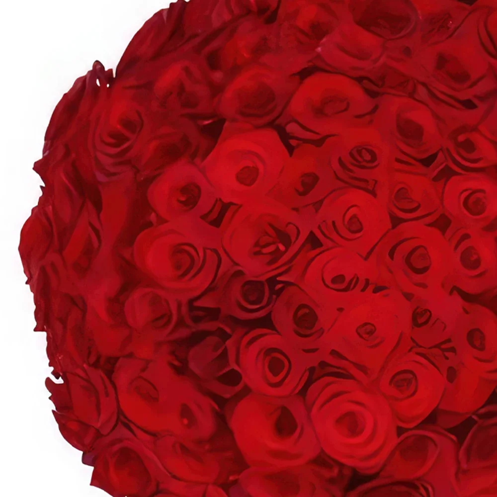 Almere-virágok- 100 vörös rózsa a virágüzleten keresztül Virágkötészeti csokor