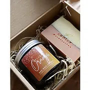 קורק חנות פרחים באינטרנט - קופסת מתנה כתום ספייס זר פרחים
