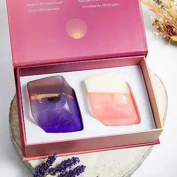 Maria Bild flowers  -  Gift Set Crystal Soaps - Amethyst & Rose Quar Flower Bouquet/Arrangement