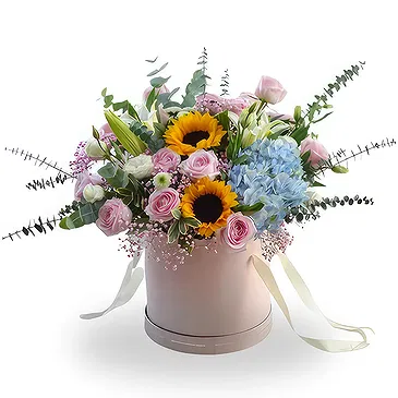 Zhangjiakou blomster- Blandet blomsterboks med rosa roser og andre  Blomsterarrangementer bukett