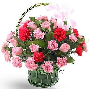 Balin You flowers  -  Romantic Pink Roses and Carnations Bouquet Flower Delivery