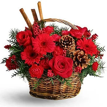 China flowers  -  Beautiful Red Flower Christmas Basket Flower Bouquet/Arrangement