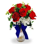 China online Florist - Elegant Red Roses with Baby's Breath Bouquet Bouquet
