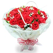 China online Florist - Beautiful Red Rose with Baby’s Breath Arrange Bouquet