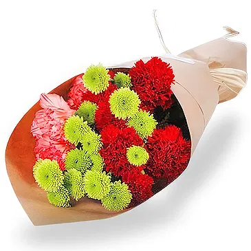 China flowers  -  Elegant Carnation and Chrysanthemum Bouquet Flower Bouquet/Arrangement