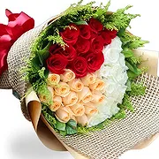 China online Florist - Luxury Red, White, and Champagne Rose Floral  Bouquet